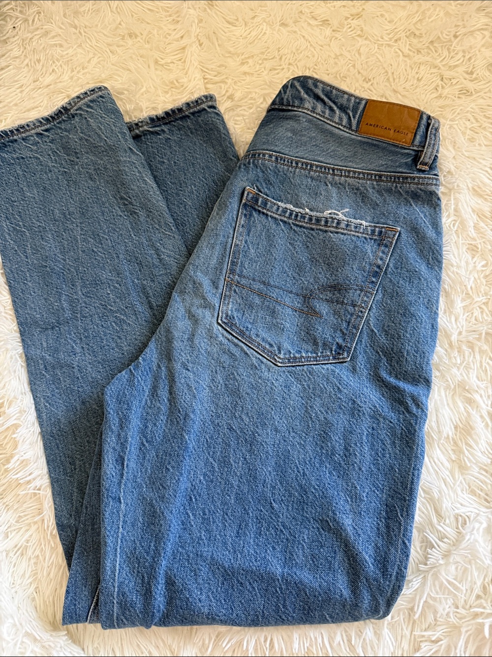 American Eagle Outfitters Women’s Medium Blue Straight Jeans Size 6 long